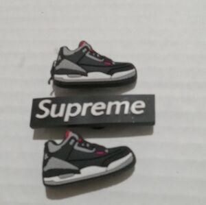 Supreme Black and Gray Shoe Charms for crocs